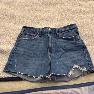 Abercrombie & Fitch Blue Distressed Jean Shorts